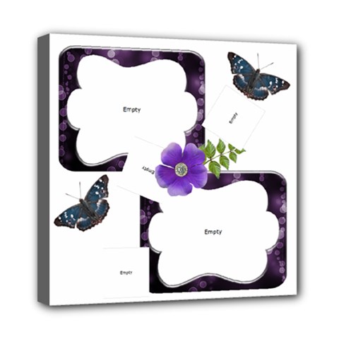 Purple butterfly canvas 8x8 - Mini Canvas 8  x 8  (Stretched)