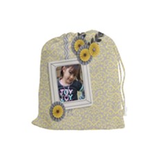 Drawstring Pouch (L): Happiness2 - Drawstring Pouch (Large)