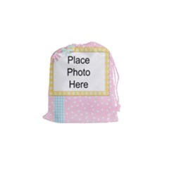 Pink Floral Drawstring Pouch (small)