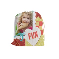 kids, play, family, fun, happy, nice - Drawstring Pouch (Large)