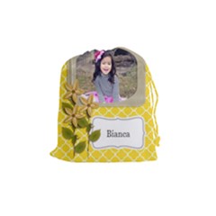 Drawstring Pouch (M): Flowers4 - Drawstring Pouch (Medium)