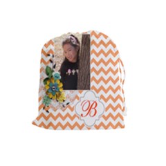 Drawstring Pouch (L): Chevron Orange - Drawstring Pouch (Large) Drawstring Pouch (L): Chevron Orange - Drawstring Pouch (Large)