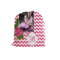 Drawstring Pouch (L): Chevron Pink - Drawstring Pouch (Large) Drawstring Pouch (L): Chevron Pink - Drawstring Pouch (Large)