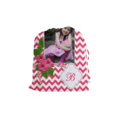 Drawstring Pouch (M): Chevron Pink - Drawstring Pouch (Medium)