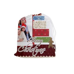 Merry Christmas - Drawstring Pouch (Large)