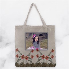 Grocery Tote Bag : Garden Of Flowers