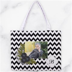 Tiny Tote Bag :  Black Chevron - Mini Tote Bag