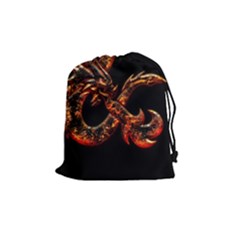 Medium fire & on Black - Drawstring Pouch (Medium)