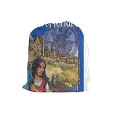 Carcassonne Wheel of Fortune Tile Drawing Bag with Score Tracker LARGE - Drawstring Pouch (Large)