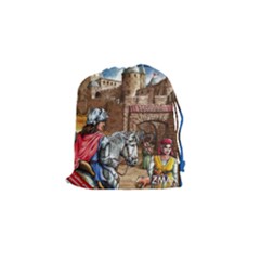 Carcassonne Tile Drawing Bag with Score Tracker SMALL - Drawstring Pouch (Small)