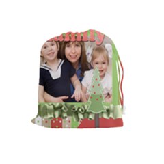 merry christmas - Drawstring Pouch (Large)