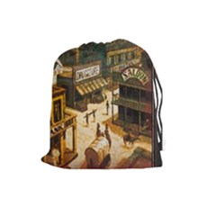 Carson City tiles two sided - Drawstring Pouch (Large)