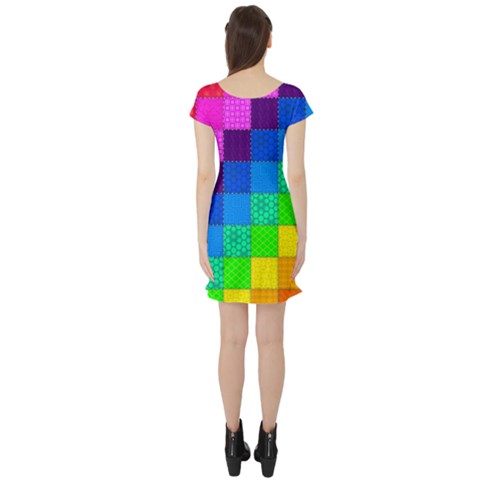 Short Sleeve Skater Dress Back