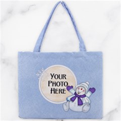 Blue Snowman tote - Mini Tote Bag