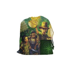 Karuba Box Art Green Tile Bag - Drawstring Pouch (Medium)