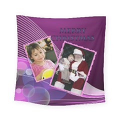 Merry Christmas Pink Square Tapestry Small