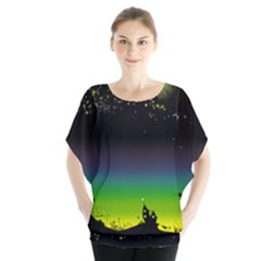 Sunset on Ravlekkah - Batwing Chiffon Blouse