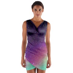 Aurora Borealis Dress Swimsuit - Wrap Front Bodycon Dress