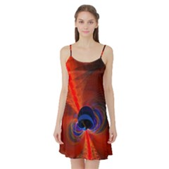 RED QALAXY SILK NIGHT GOWN - Satin Night Slip