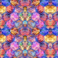 Magic Hexagons Lightning Original By Paysmage Fabric