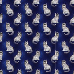 Cat Starry Night By Paysmage Fabric