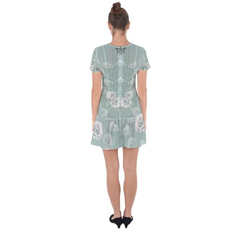 Drop Hem Mini Chiffon Dress 