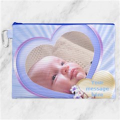 Blue Heart Canvas Cosmetic Bag (xxl)