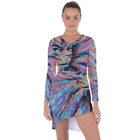 Asymmetric Cut-Out Shift Dress 
