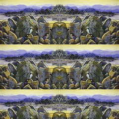  hiding Puffin  Fabric