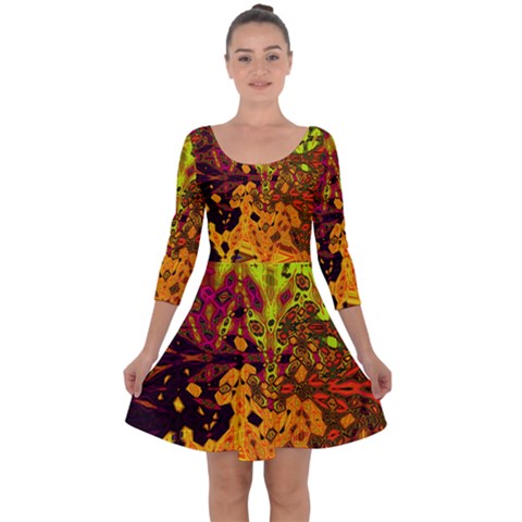 Quarter Sleeve Skater Dress 