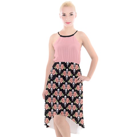 High-Low Halter Chiffon Dress  