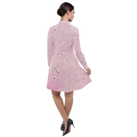 Long Sleeve Chiffon Shirt Dress 