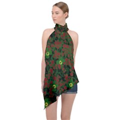 Halter Asymmetric Satin Top
