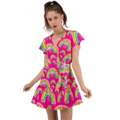 Flutter Sleeve Wrap Dress