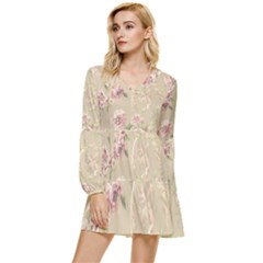Tiered Long Sleeve Mini Dress