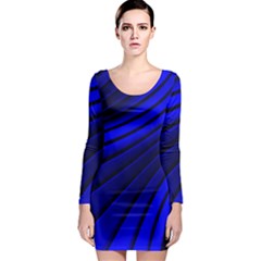 Blue Bodycon dress   - Long Sleeve Bodycon Dress