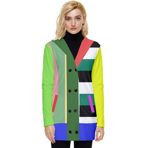 Button Up Hooded Coat  