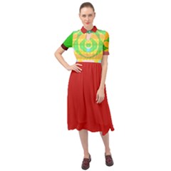 Keyhole Neckline Chiffon Dress