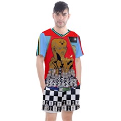 Men s Mesh T-Shirt and Shorts Set