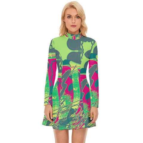 Long Sleeve Velour Longline Dress 