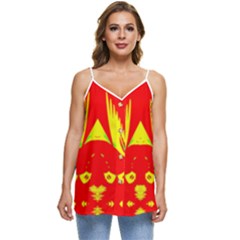 Casual Spaghetti Strap Chiffon Top