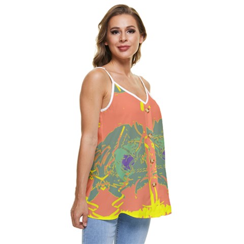Casual Spaghetti Strap Chiffon Top 