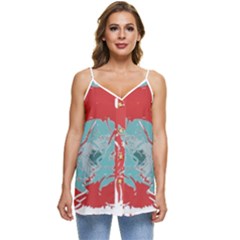 Casual Spaghetti Strap Chiffon Top