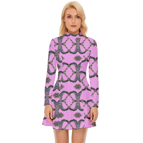 Long Sleeve Velour Longline Dress 