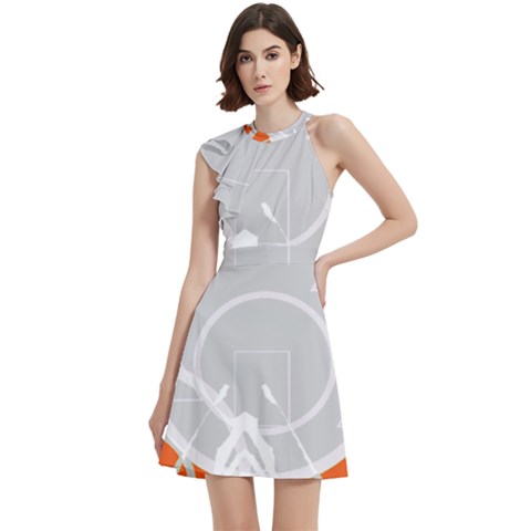 Cocktail Party Halter Sleeveless Dress With Pockets 