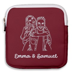 Personalized Line Art Back Mini Square Pouch