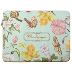 Personalized Floral Name Laptop Sleeve Case With Pocket