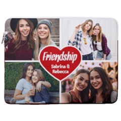 Personalized 7 Photo Friendship Name Any Text Laptop Sleeve Case With Pocket