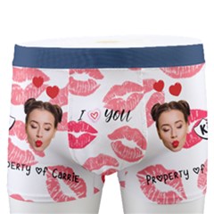 Personalized Photo Name Kiss Lip Boxers