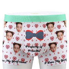 Personalized Photo Name Heart Boxers